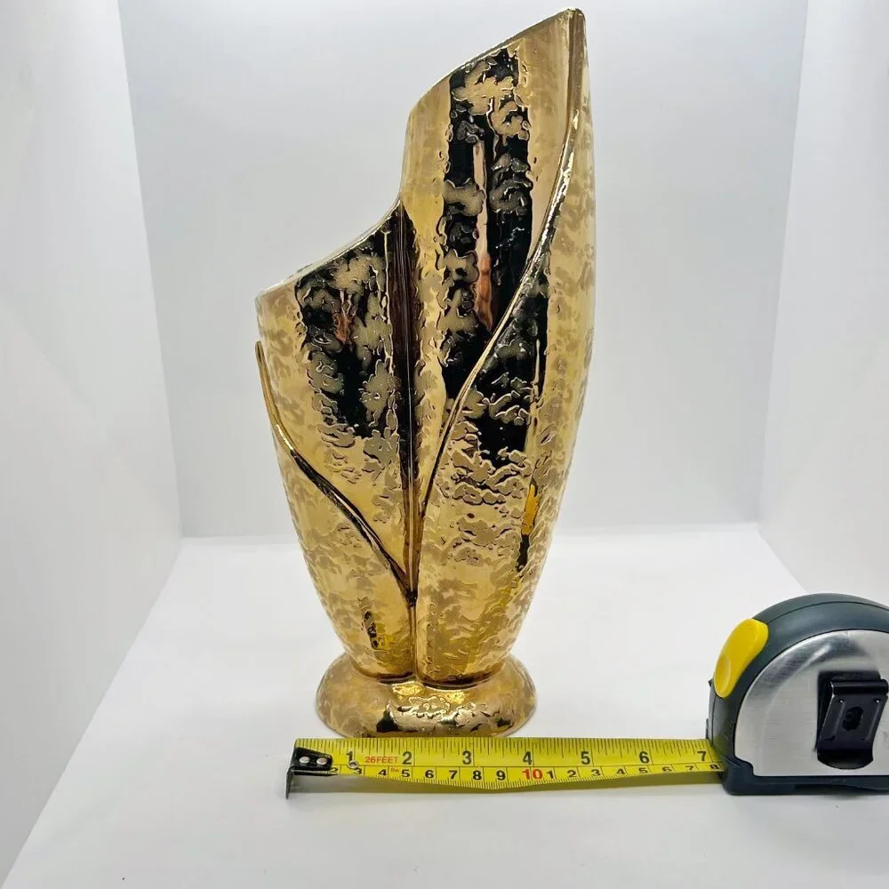 Vintage Savoy Weeping Gold Vase, 24k Gold coating - Picture 10 of 11